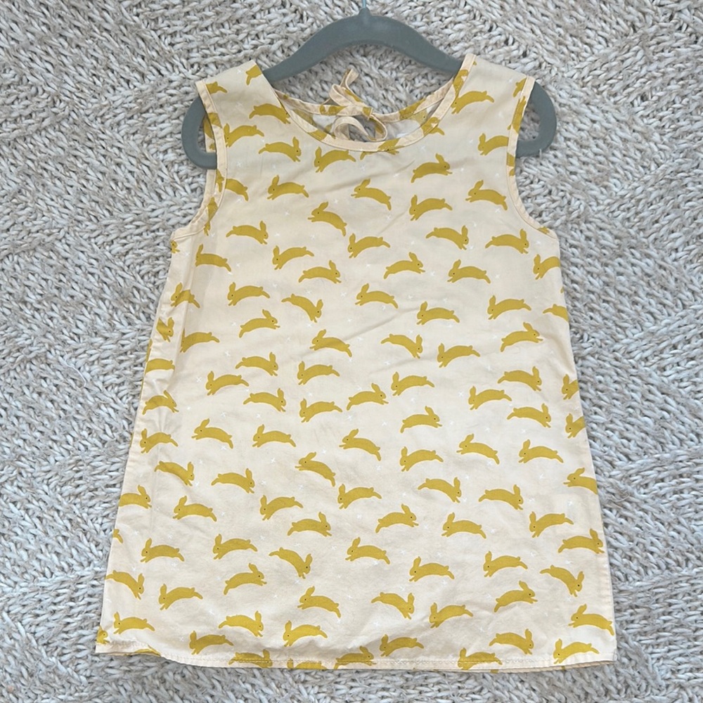 EUC pink sleeveless dress with Yellow Bunny Print size 2t